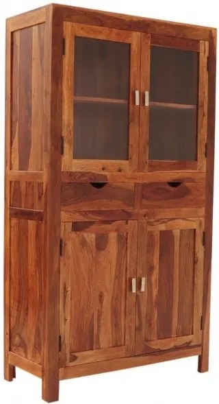 furniture-nabytek.cz - Vitrína presklená s drevom palisander 100x180x45