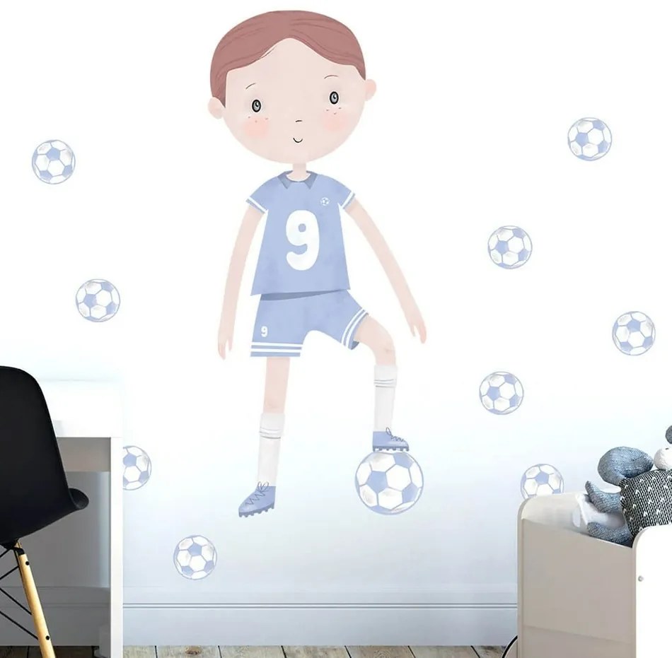 Bayo Samolepka na stenu Futbalista, modrá