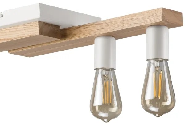 Luster na lanku CORTINA 4xE27/15W/230V biela/dub