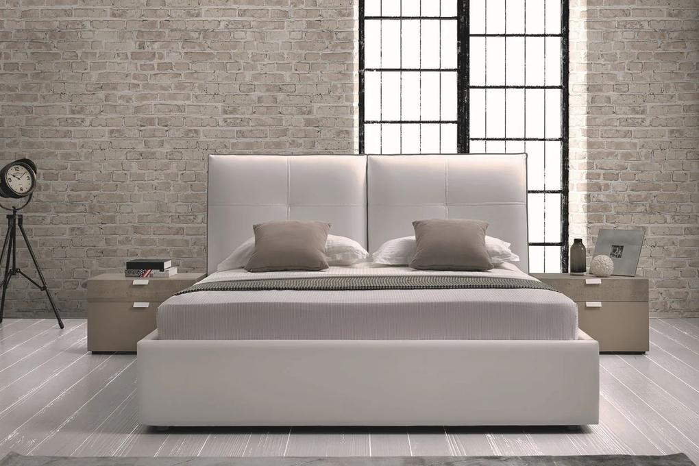 Najlacnejsinabytok MONICA čalúnená posteľ 160, biela ekokoža