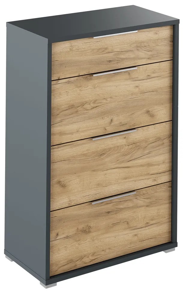 Komoda so šuplíkmi, grafit/dub artisan, RIOMA NEW TYP 22