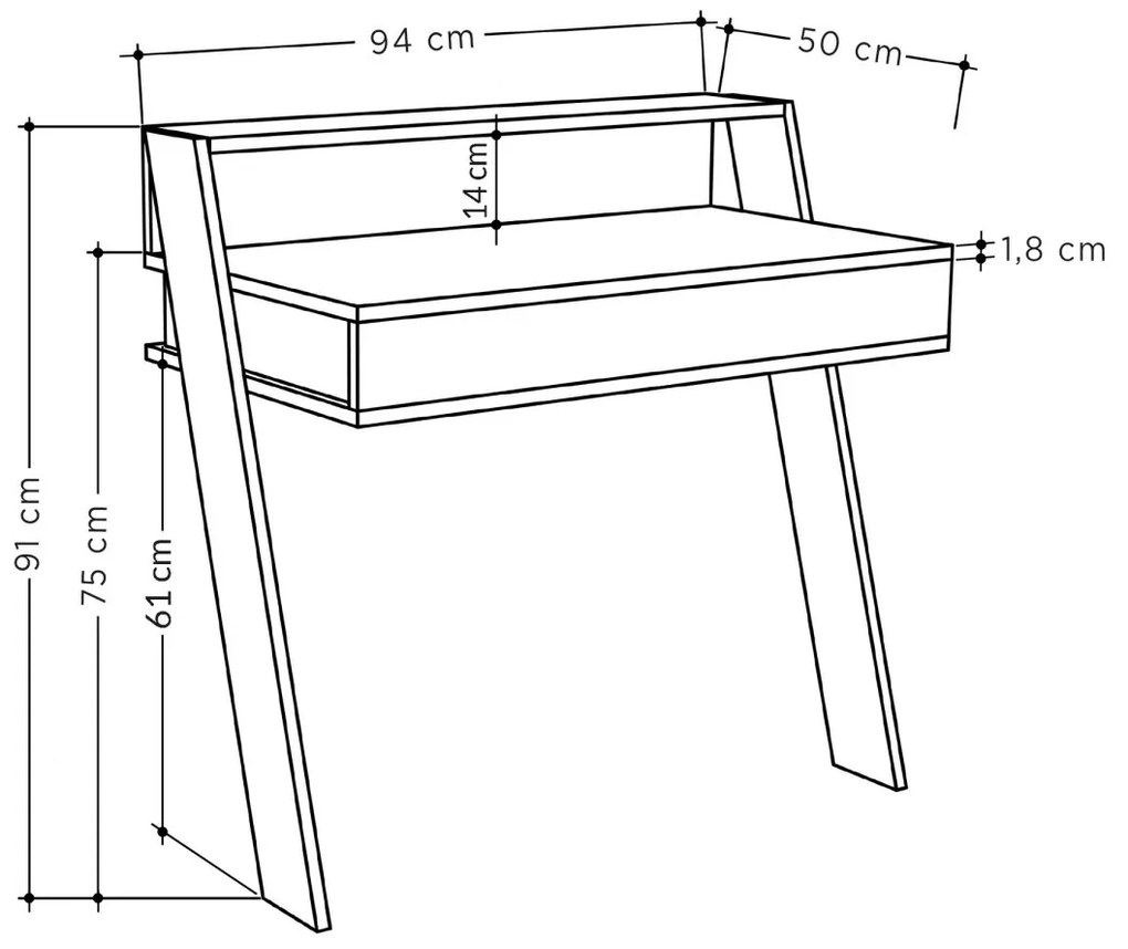 Písací stôl COWORK antracit