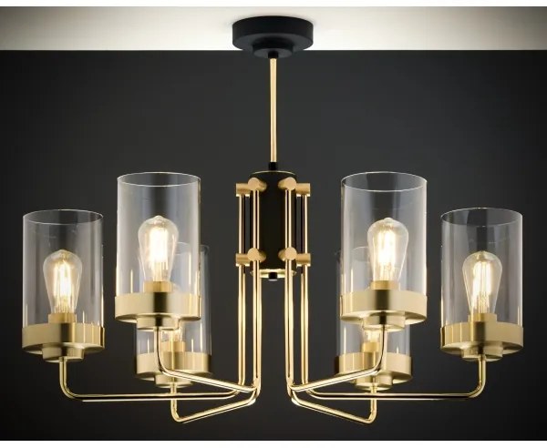 Jupiter 2089 - Luster na tyči RAMIREZ 6xE27/15W/230V zlatá/čierna