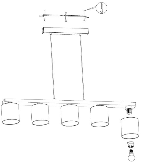 Eglo 901291 - Závesný luster CASTRALVO na lanku 5xE27/28W/230V