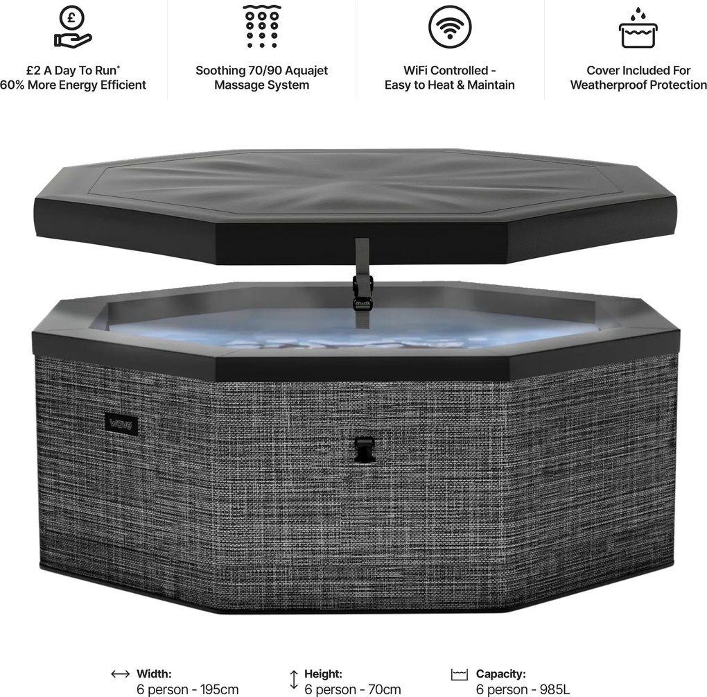 Penová vírivka CF COMO 6 FLINT GREY