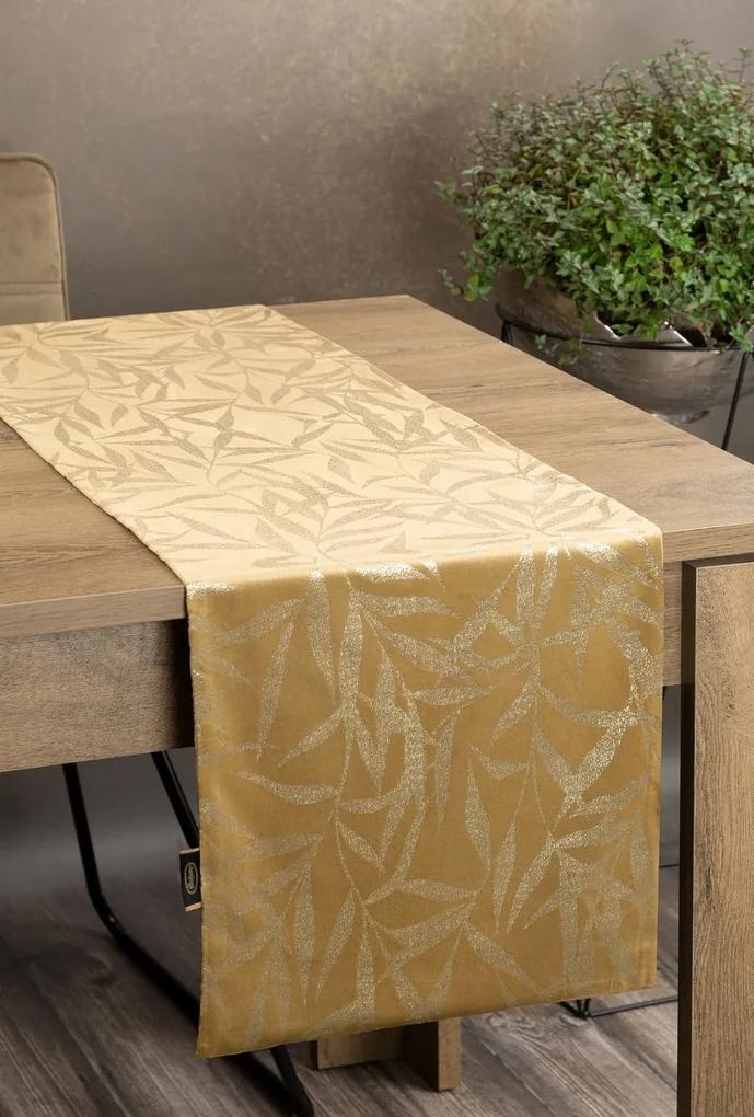 Dekorstudio Elegantný zamatový behúň na stôl BLINK 15 zlatý Rozmer behúňa (šírka x dĺžka): 35x220cm