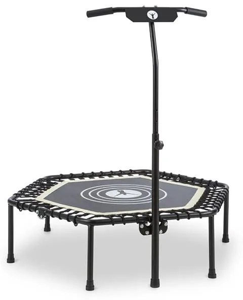 Jumpanatic fitness trampolína, 44“ / 112 cm Ø, rukoväť, sklápacia, biela farba