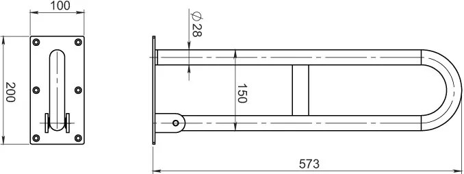 Novaservis Novaservis, dvojitý sklopný úchyt 572mm, biela, R66550-11