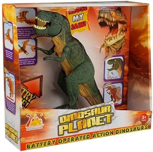 LEAN Toys Batéria Tyranosaurus Dinosaurus Zelené prechádzky