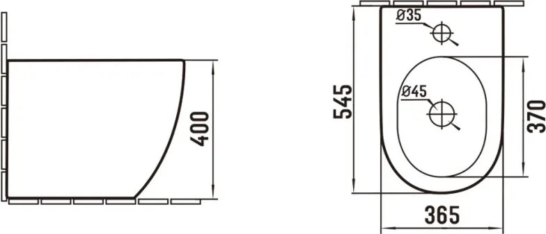 Mexen Lena, bidet na postavenie 54,5x36,5x40cm, biela lesklá, 36225200