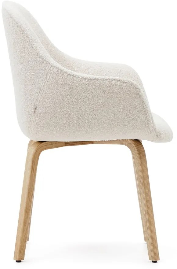 Biele čalúnené jedálenské kreslo Aleli – Kave Home