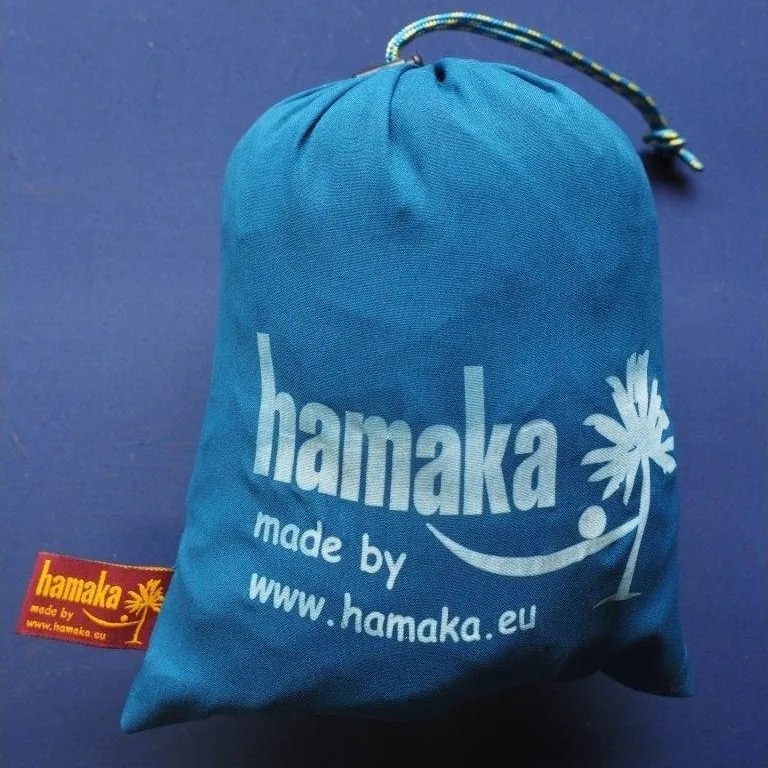 Hojdacia sieť Hamaka Originál pre jedného, tekvicová / petrolejová