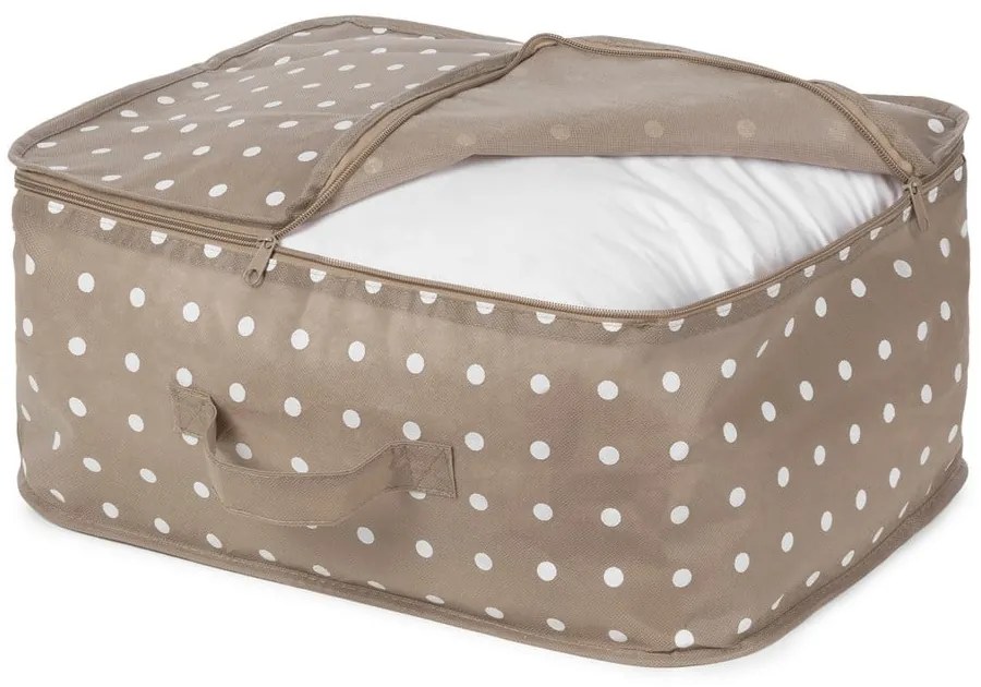 Malý béžový box na uloženie oblečenia Compactor Dots
