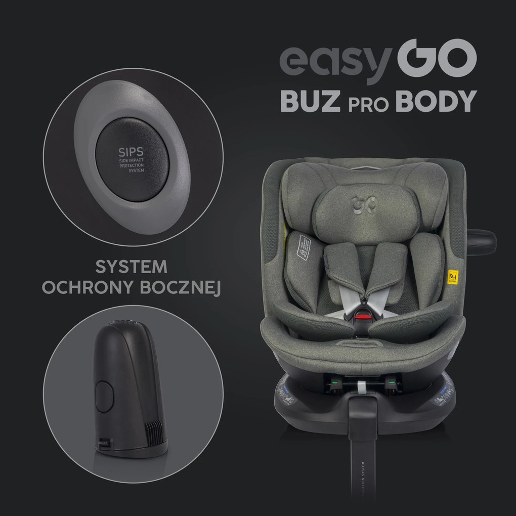 Súprava autosedačky EasyGo Buz Xtd Pro a Buz Pro Body 2 v 1 Greener
