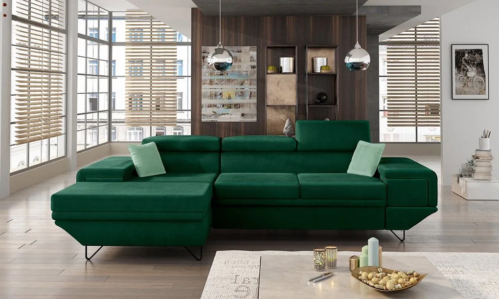 Moderná rohová sedacia súprava Arcadia, Dostupné poťahy: Fresh 34 + Fresh 34 + Senegal 818, Strana: pravá