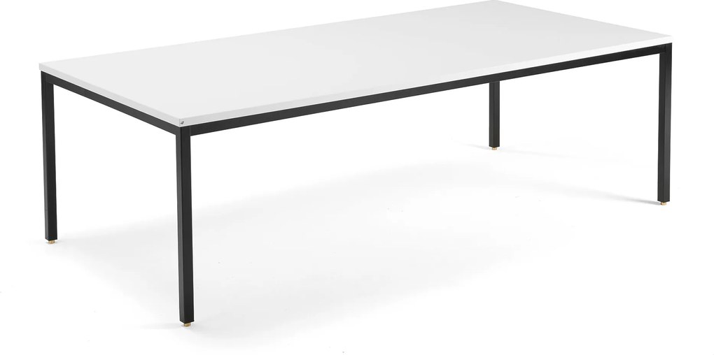 Rokovací stôl Modulus, 2400x1200 mm, 4 nohy, čierna / biela