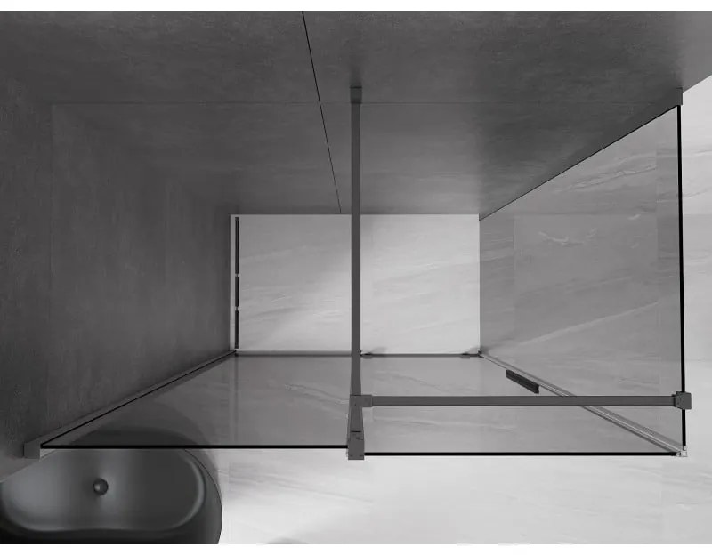 Mexen Velar, sprchový kút s posuvnými dverami 130 x 70 cm, 8mm šedé sklo, grafit brúsený, 871-130-070-41-66