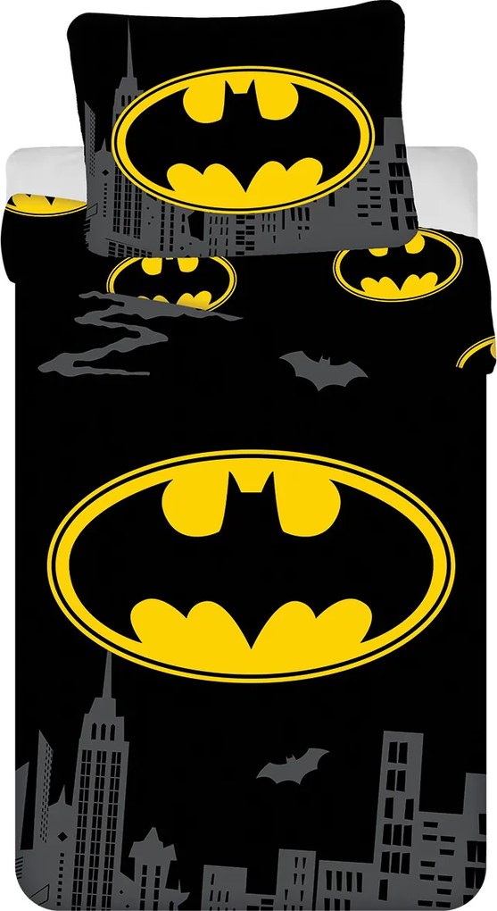 Jerry Fabrics Bavlnené obliečky 140x200 + 70x90 cm - Batman "The Emblem"