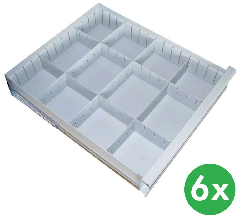 Organizér do zásuvky k pojazdnému dielenskému vozíku na náradie GD, 6 ks