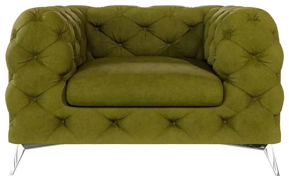 Zelené zamatové kreslo Chelsea – Ropez