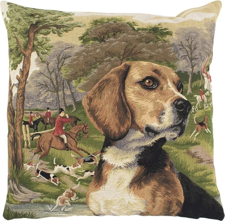 Gobelínový vankúš lovecký pes Beagle - 45 * 45 * 15cm