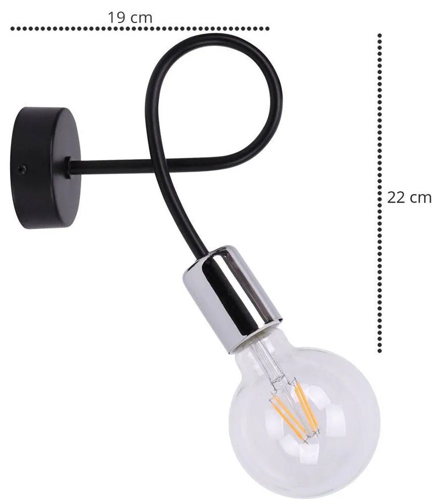 Nástenné svietidlo Edison, výber z 3 farieb, ch