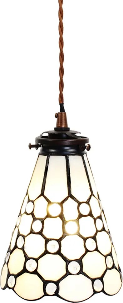 Závesná Tiffany lampa kamienky TransparentEye - Ø 15*115 cm E14/max 1*25W