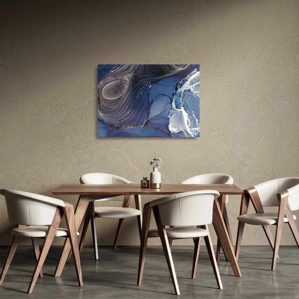 Sklenený obraz - Mramorovaný atrament (70x50 cm)