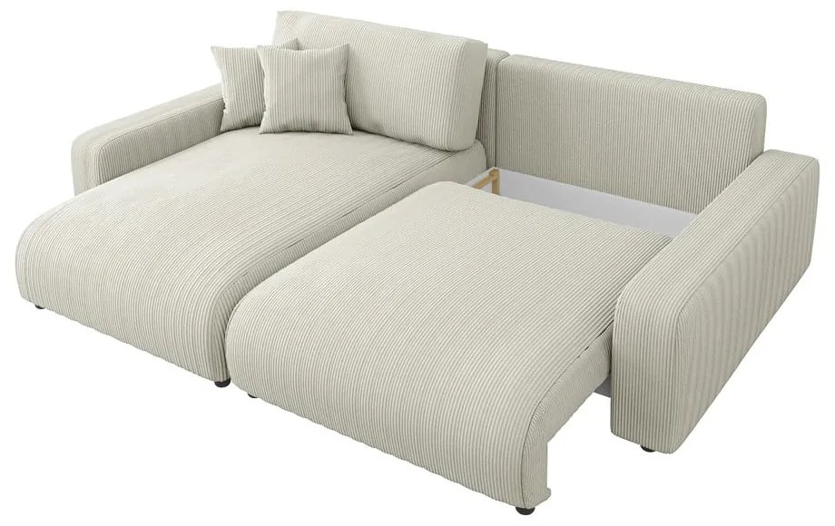 Krémová menčestrová rozkladacia rohová pohovka (variabilná) Sara – Ropez