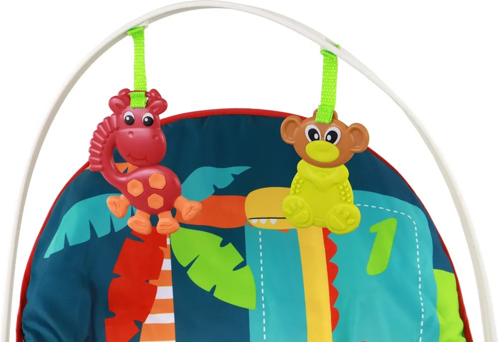 LEAN Toys Detské hojdacie kreslo 2 v 1 Zvuky Vibrácie Dinosaury