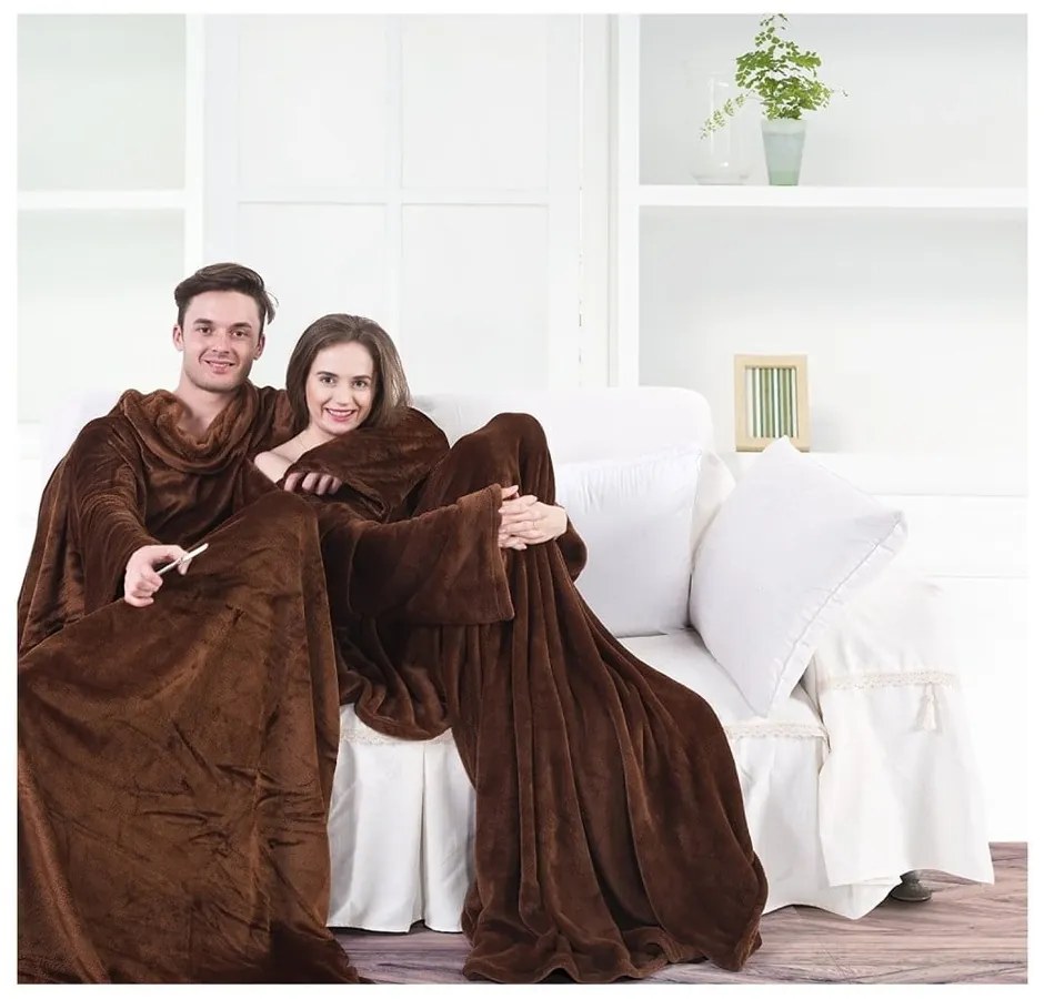 Hnedá televízna deka z mikrovlákna DecoKing Henry, 150 × 180 cm