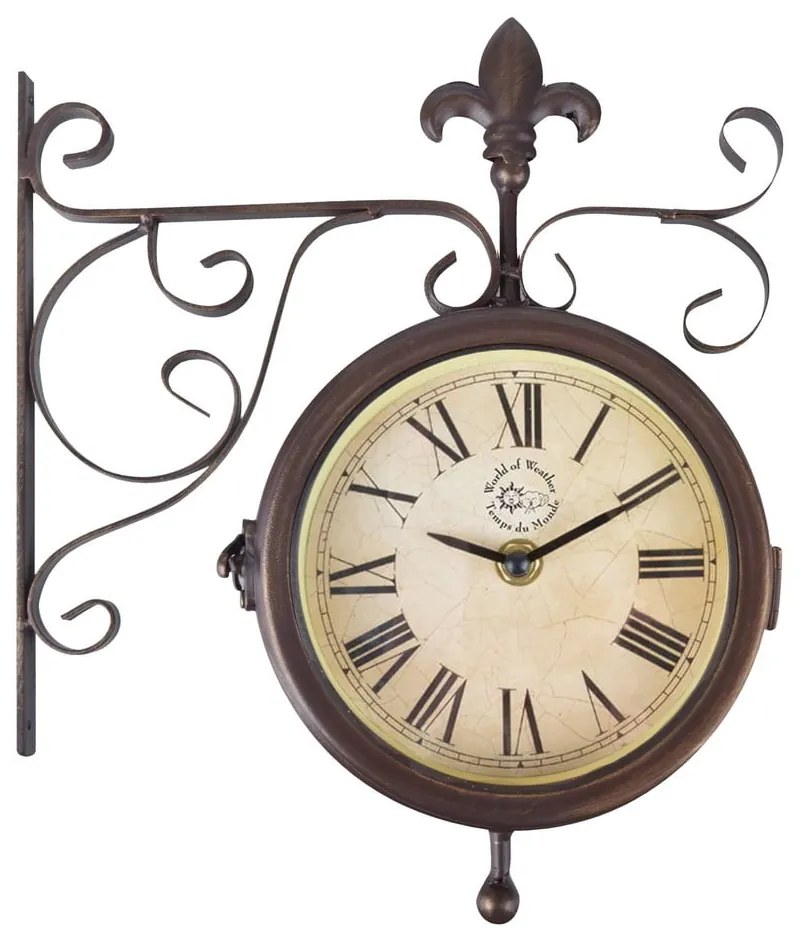 Nástenné hodiny s teplomerom Esschert Design Rustic