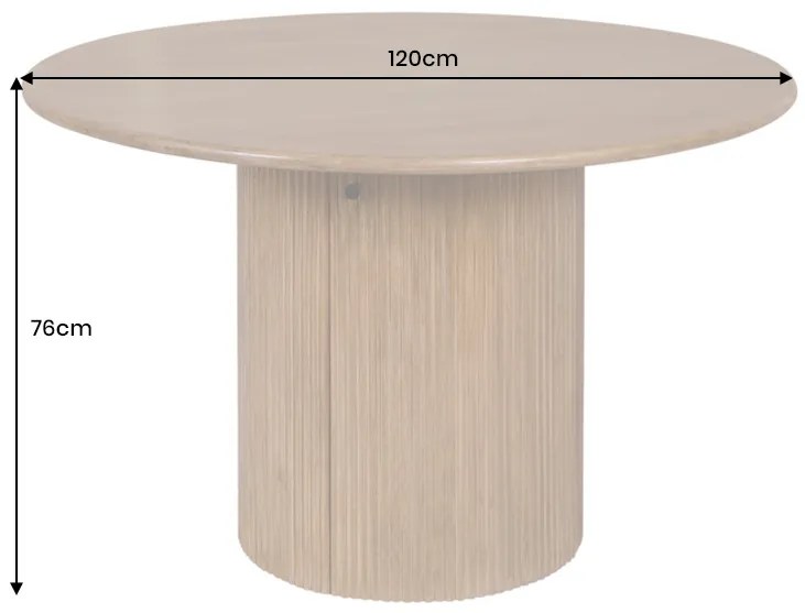 Okrúhly jedálenský stôl Raghuvir 120 cm hnedé mango