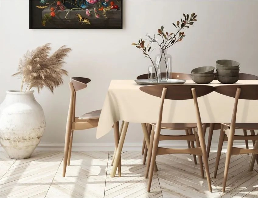 Dekorstudio Teflónovy obrus na stôl Gold II - svetlo béžový Rozmer obrusu (šírka x dĺžka): 140x280cm