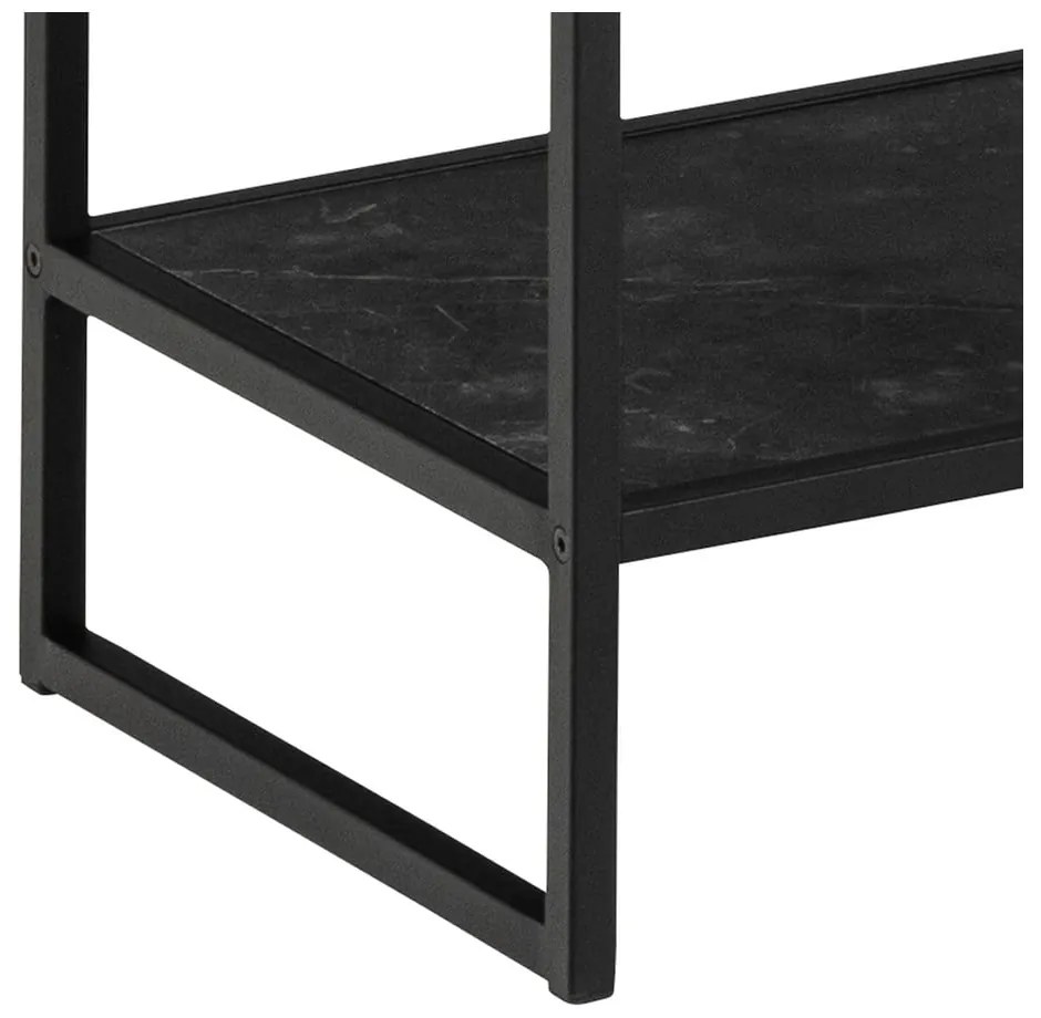 Čierna knižnica v dekore kameňa 85x185 cm Strington – Actona