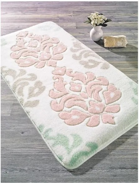 Ružová predložka do kúpeľne Confetti Bathmats Damask, 50 x 57 cm