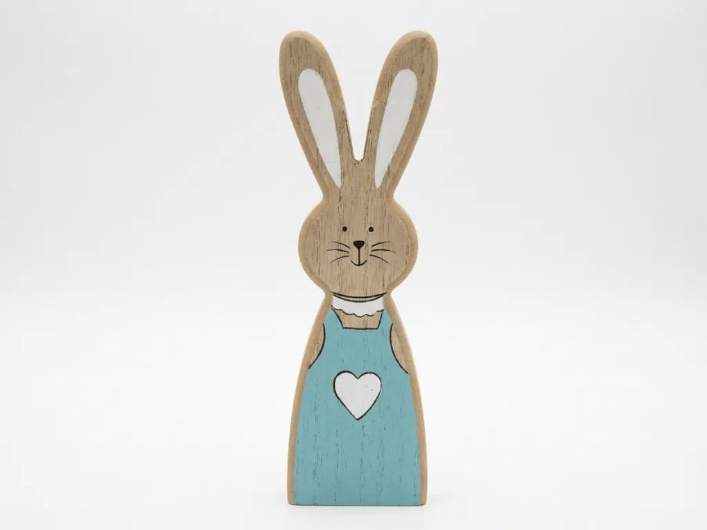 Drevený králik LAPINA XL s farebnými šatami, 18 cm Farba: Ružová