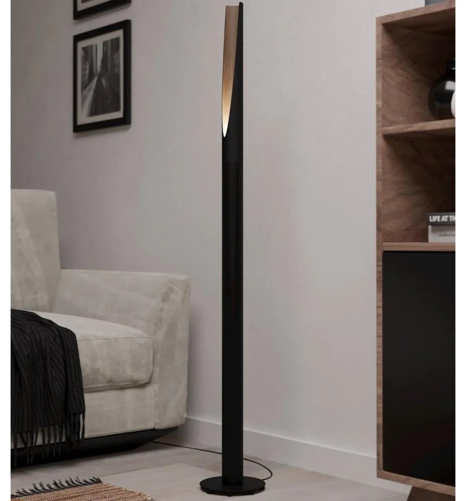 Eglo 900877 - LED Stojacia lampa BARBOTTO 1xGU10/4,5W/230V čierna/hnedá EG900877