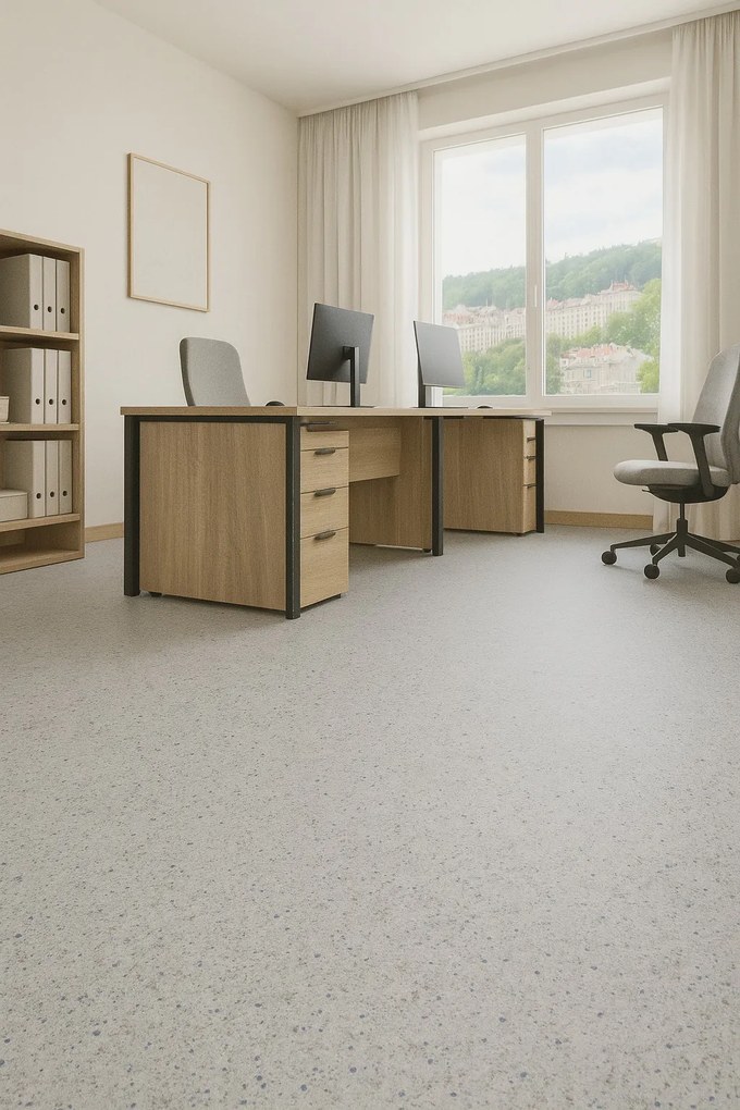 PVC podlaha - lino Logitex Ultimate 55 Gravel T96, na mieru, šíře 2m,4m, šedá, filc, chodba / predsieň, IVC Commercial