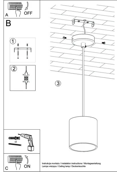 Luster na lanku ORBIS 1 1xGU10/40W/230V čierna