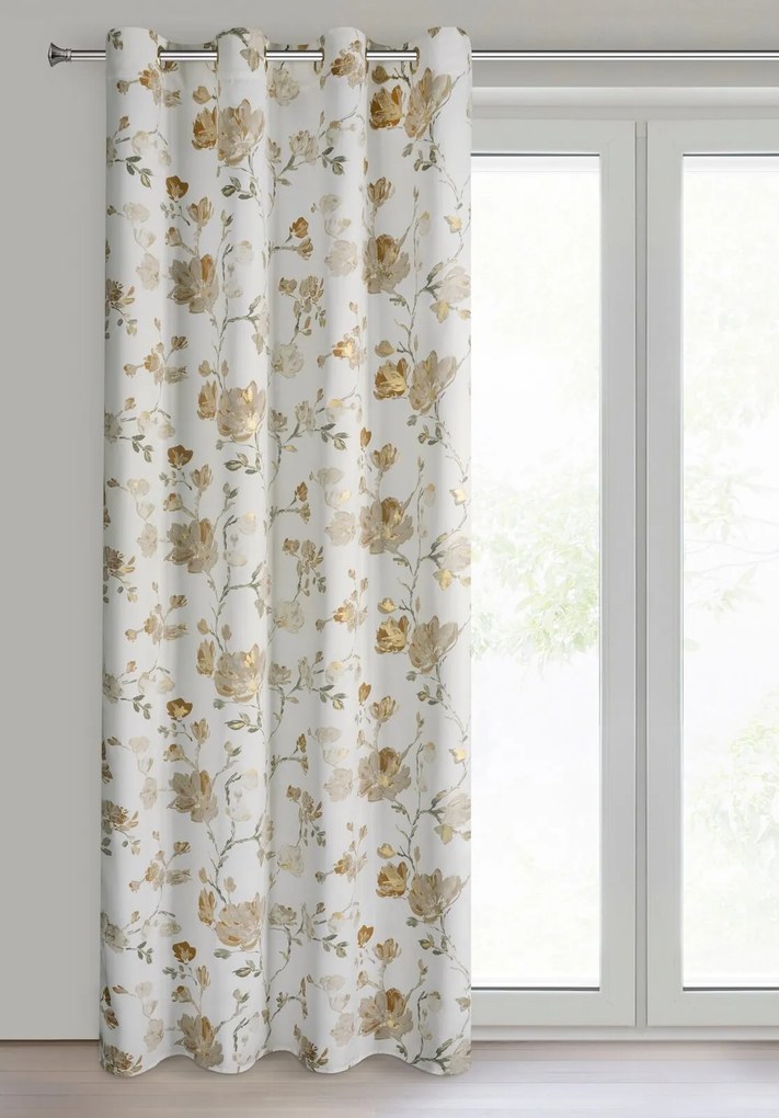 ZÁVES NA KRÚŽKOCH NELIA 140X250 CM KVETY