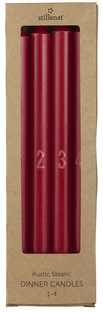 Ib Laursen Adventné sviečky 1-4 Red – set 4 ks