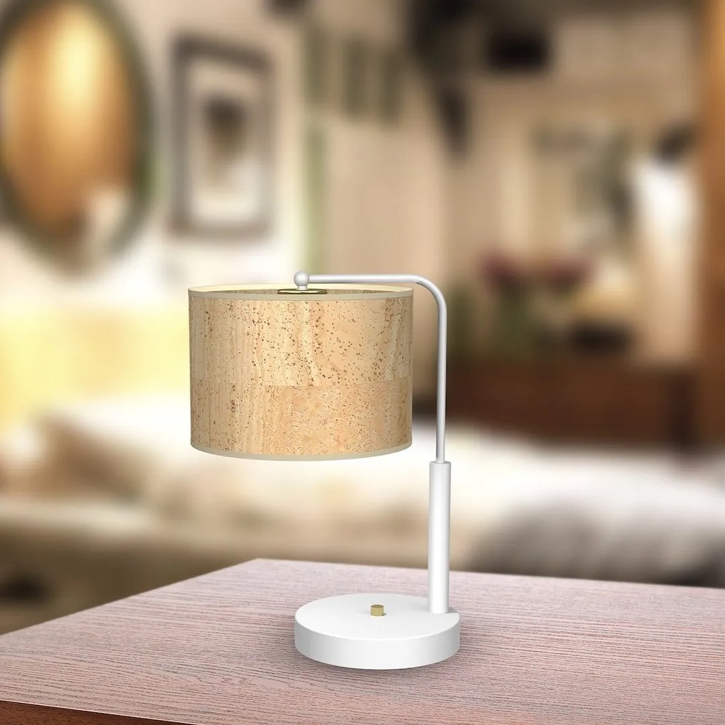 Stolná lampa Cork, 1x korkové tienidlo, w