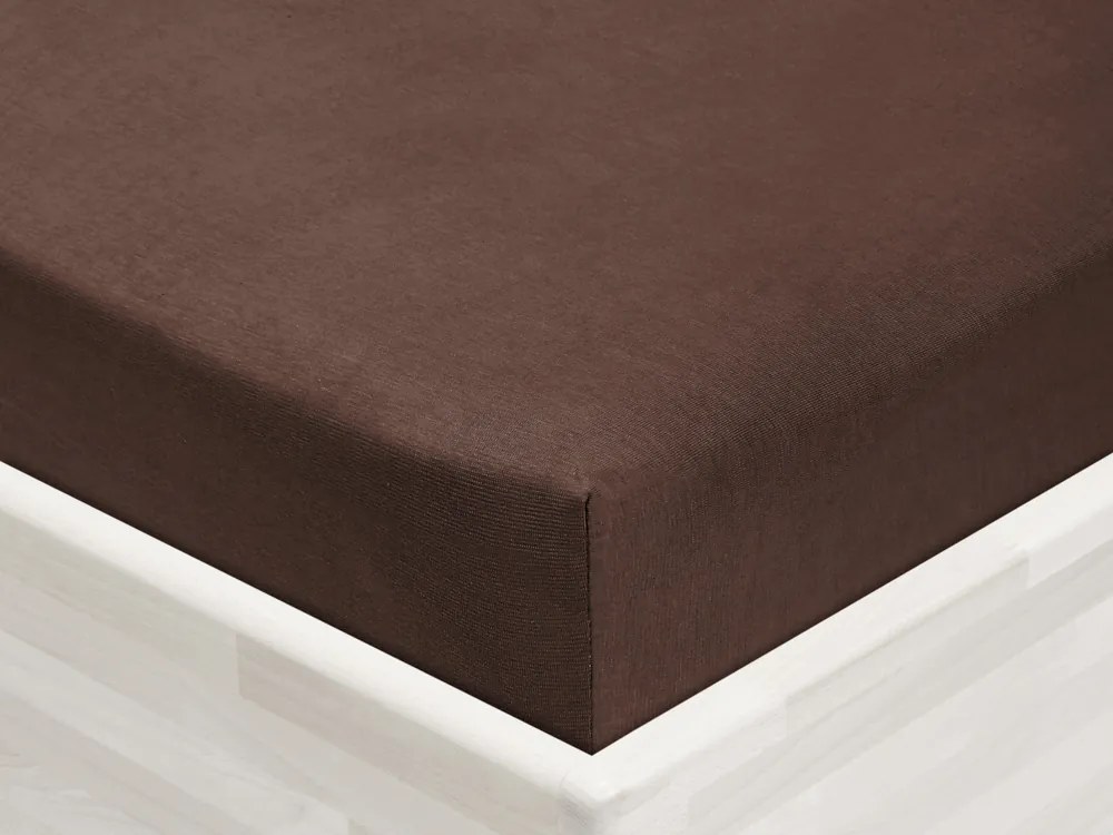 Jersey napínacie prestieradlo JR-026 Čokoládovo hnedé 90 x 200 - výška 20 cm