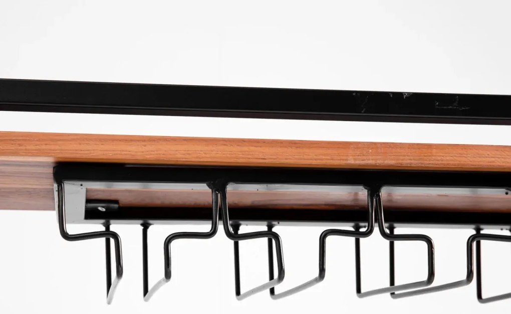 furniture-nabytek.cz - Masívna závesná polica Aro z kovu a dreva, lakovaná, hnedá – 80 cm