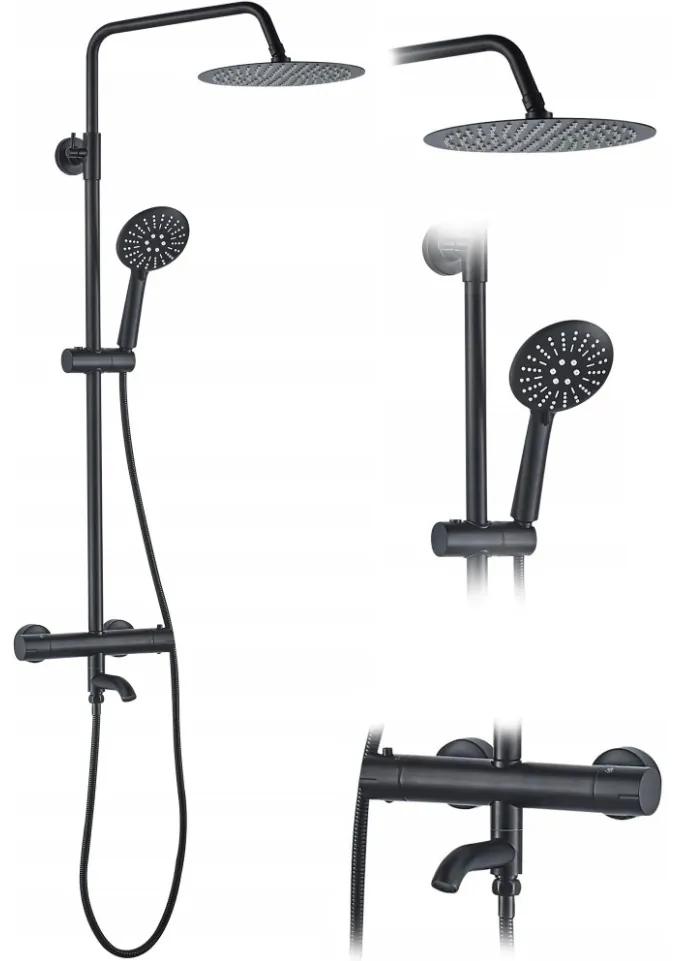 REA LUNGO BLACK sprchový set s termostatom