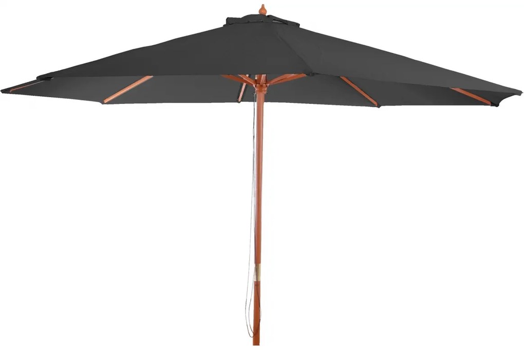 Slnečník Florida Ø 3,5m - polyester/drevo - antracit