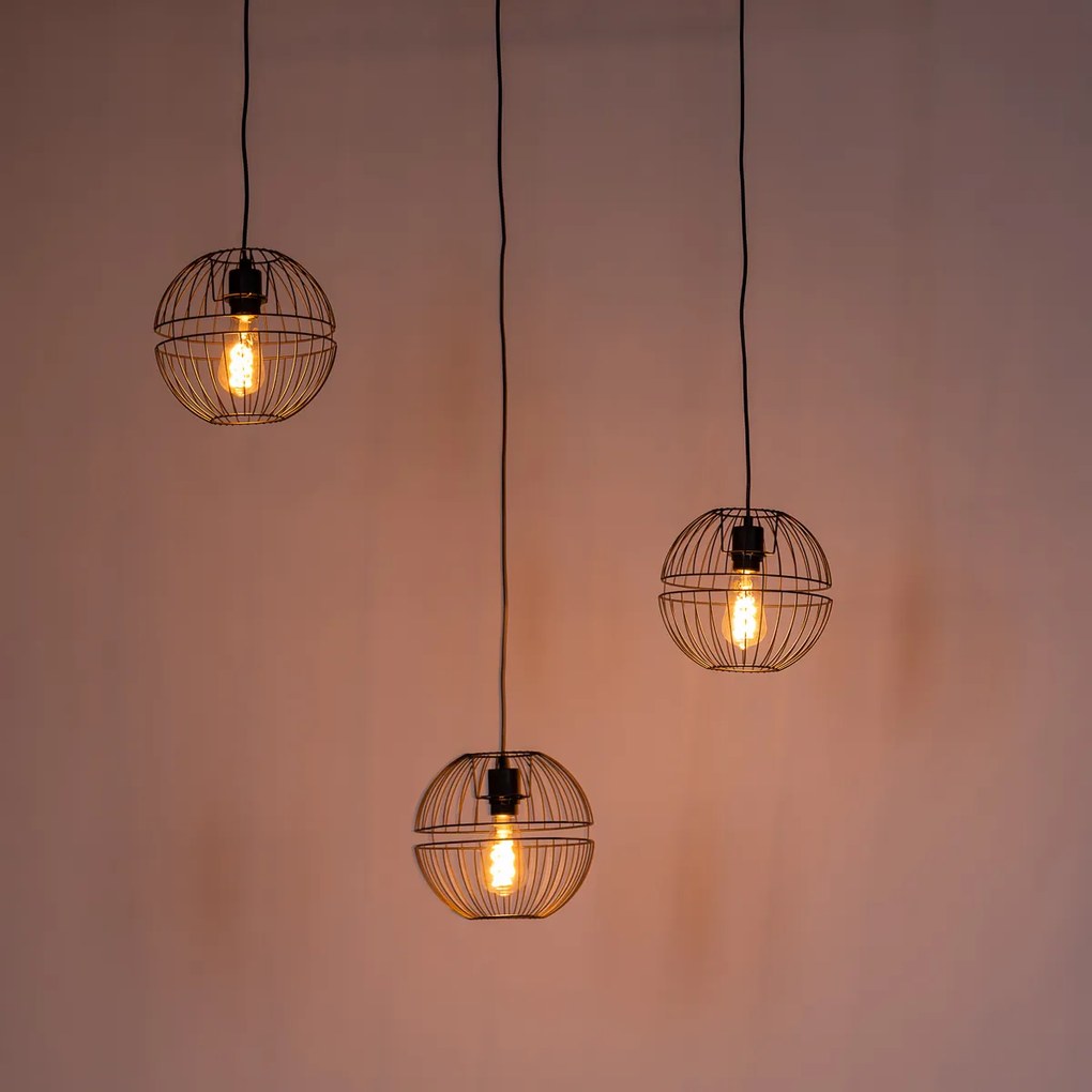 Moderné závesné svietidlo čierne 3-svetlo - Sphaera