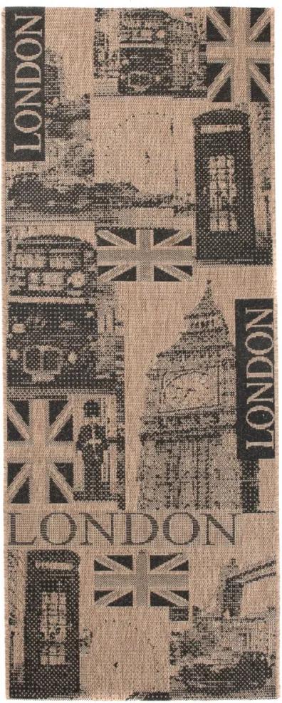 Kusový koberec Londýn hnedý atyp, Velikosti 80x200cm