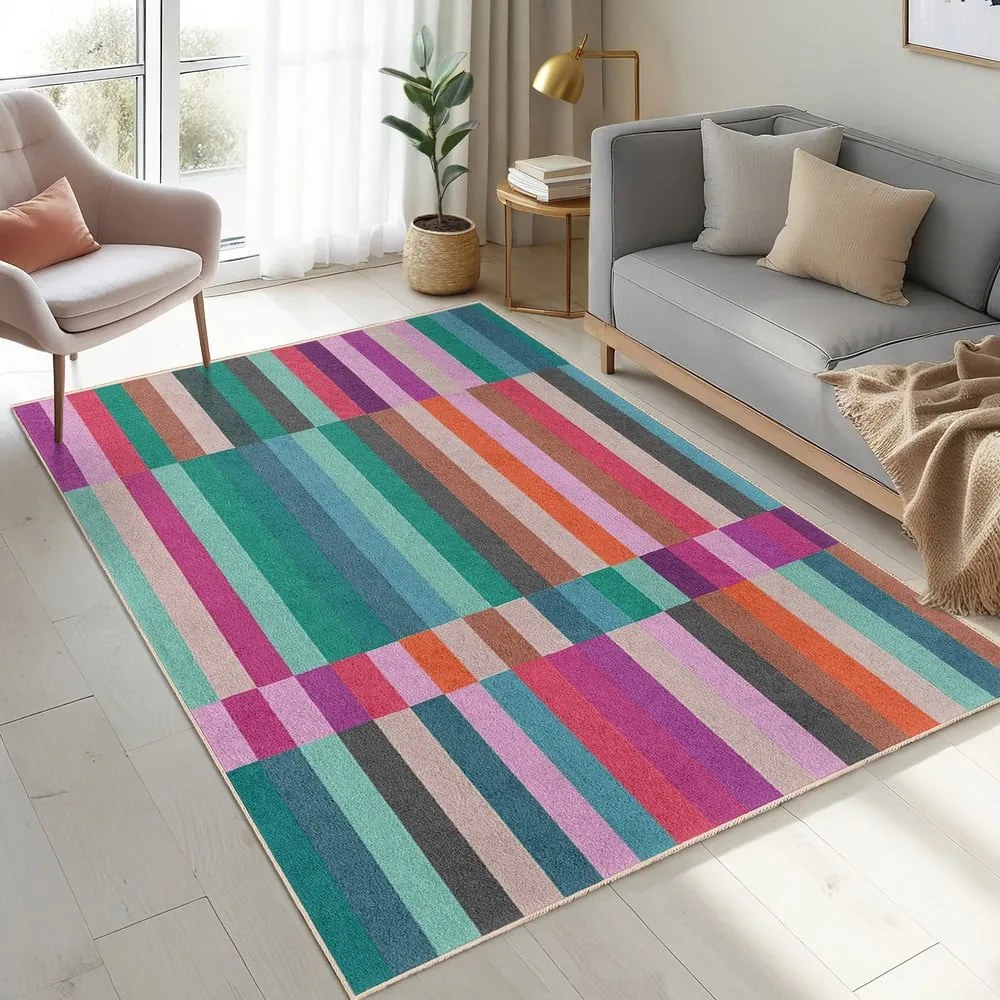 Tyrkysový prateľný behúň 60x230 cm Acid Rain – Mila Home